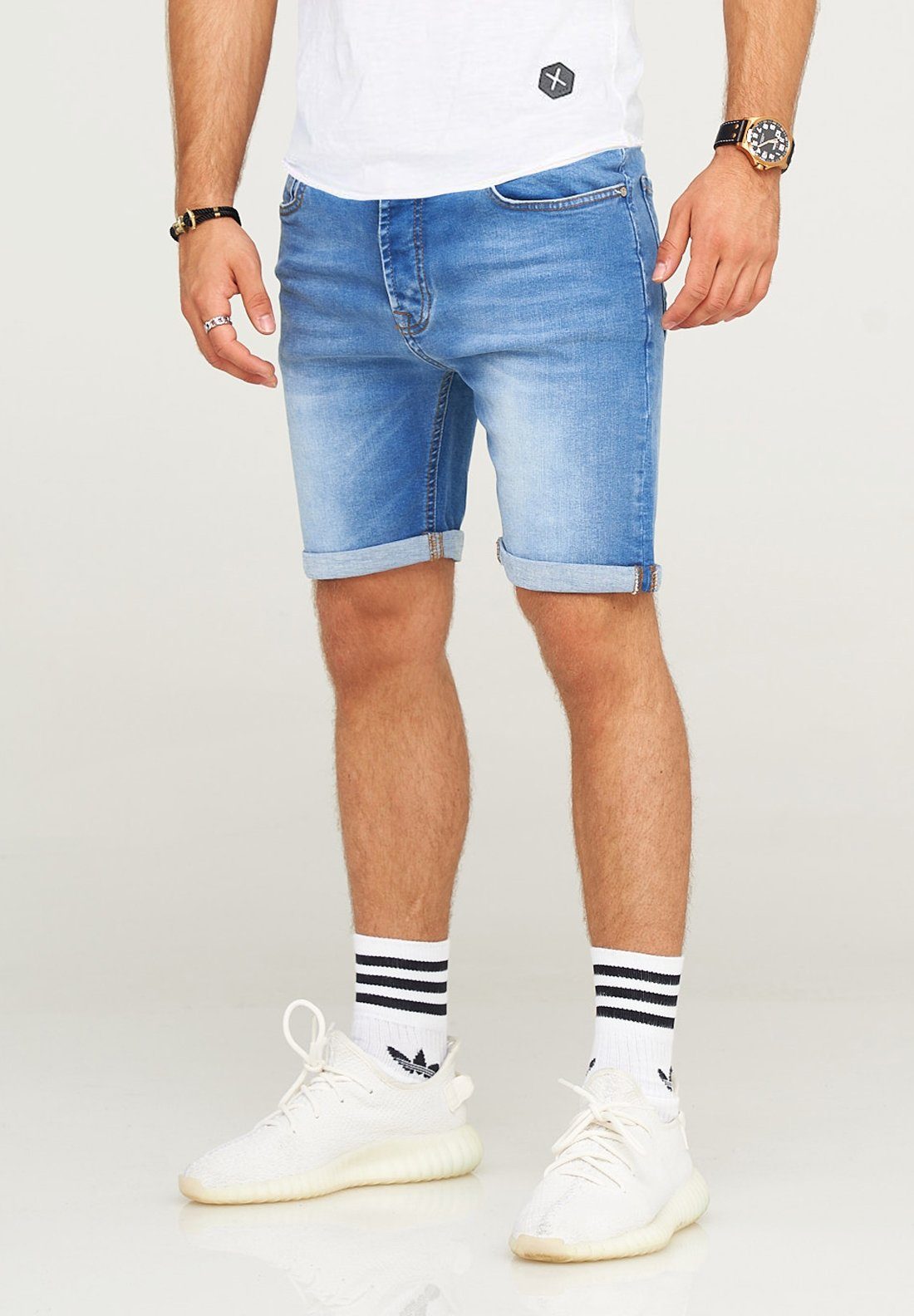 5-Pocket-Stil blau klassischen Shorts MALAY behype im