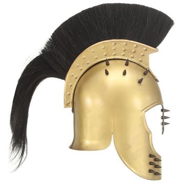 vidaXL Ritter-Kostüm Griechischer Krieger-Helm Antik Replik für LARP Messing Stahl