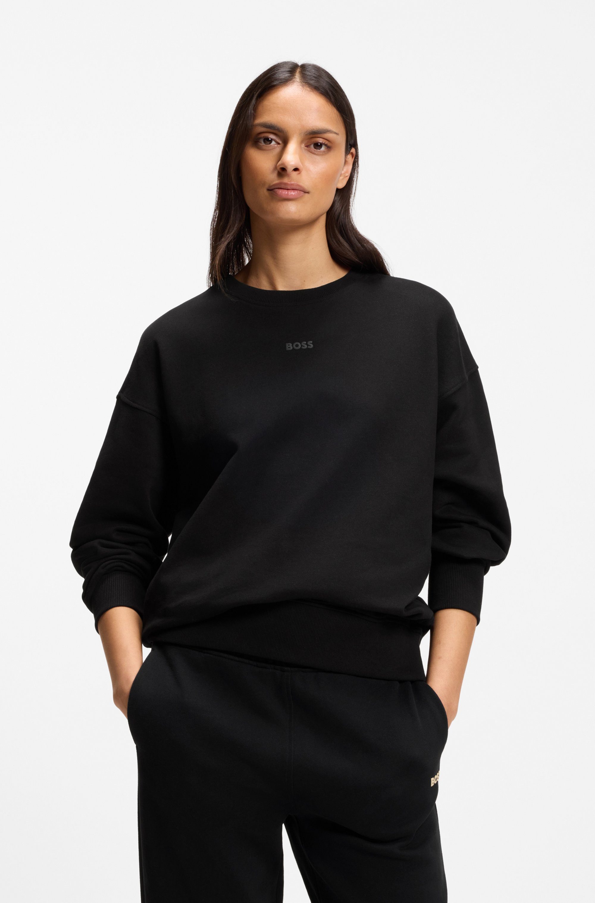 BOSS ORANGE Sweatshirt Eteia Premium Damenmode oversized, Rundhals, mit BOSS Logo