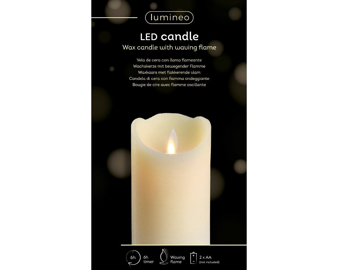 Kaemingk LED Dekolicht LED Flackerkerze wachs indoor dia7.5cm H.12.5cm crem günstig online kaufen