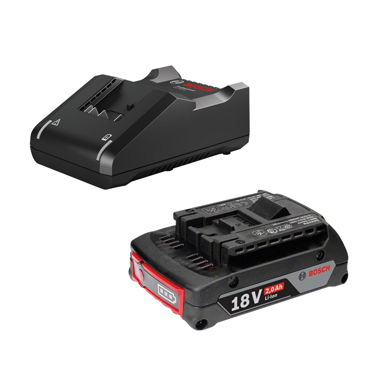 BOSCH Bosch Starter-Set 18 V / 1x 2,0 Ah Akku + Ladegerät GAL 18V-40 Werkzeug-Akku-Ladetechnik