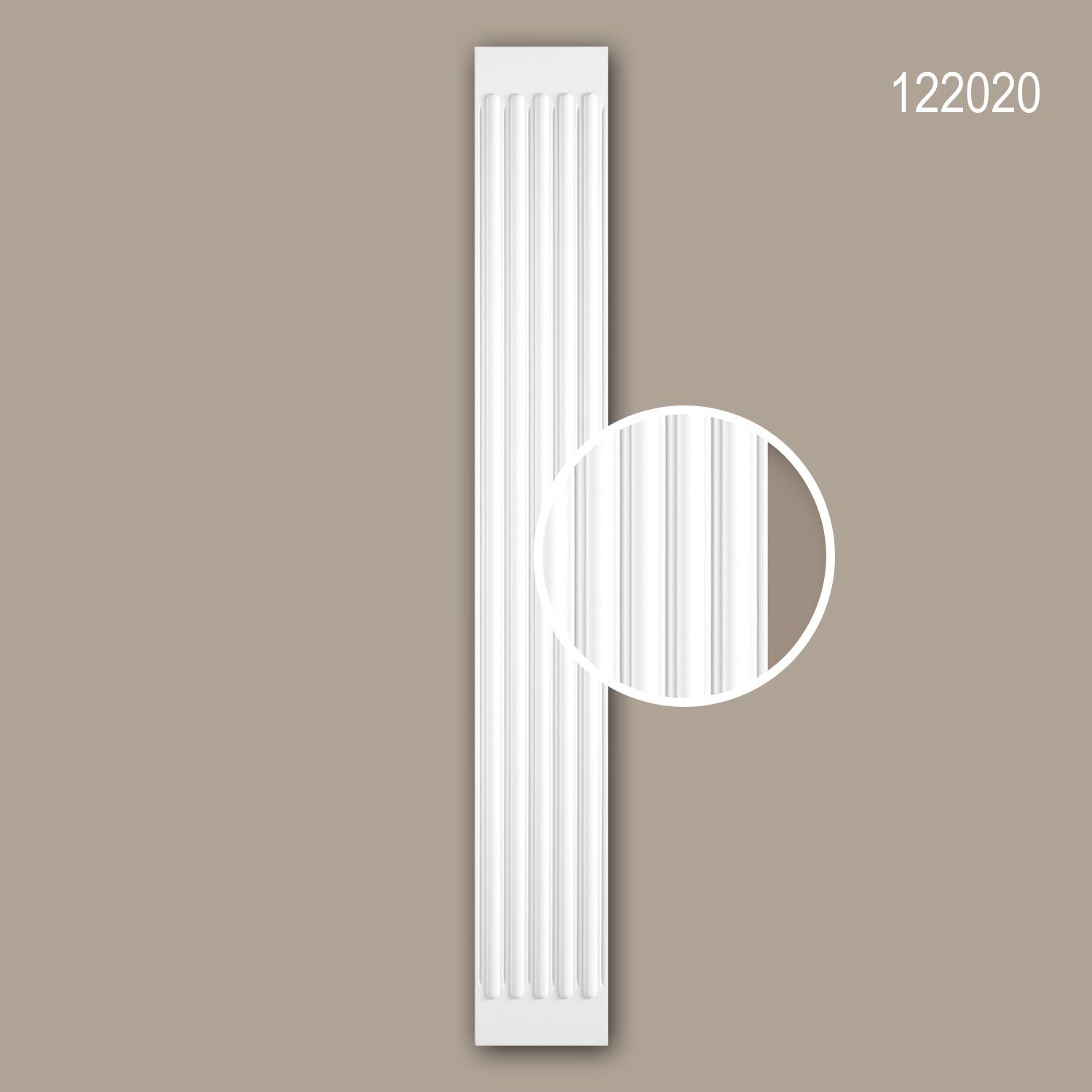 Profhome Wanddekoobjekt 122020 (Pilaster Schaft, 1 St., Pilaster, Zierelement, Wanddekor, Schmuckelement), weiß, vorgrundiert, Stil: Neo-Klassizismus