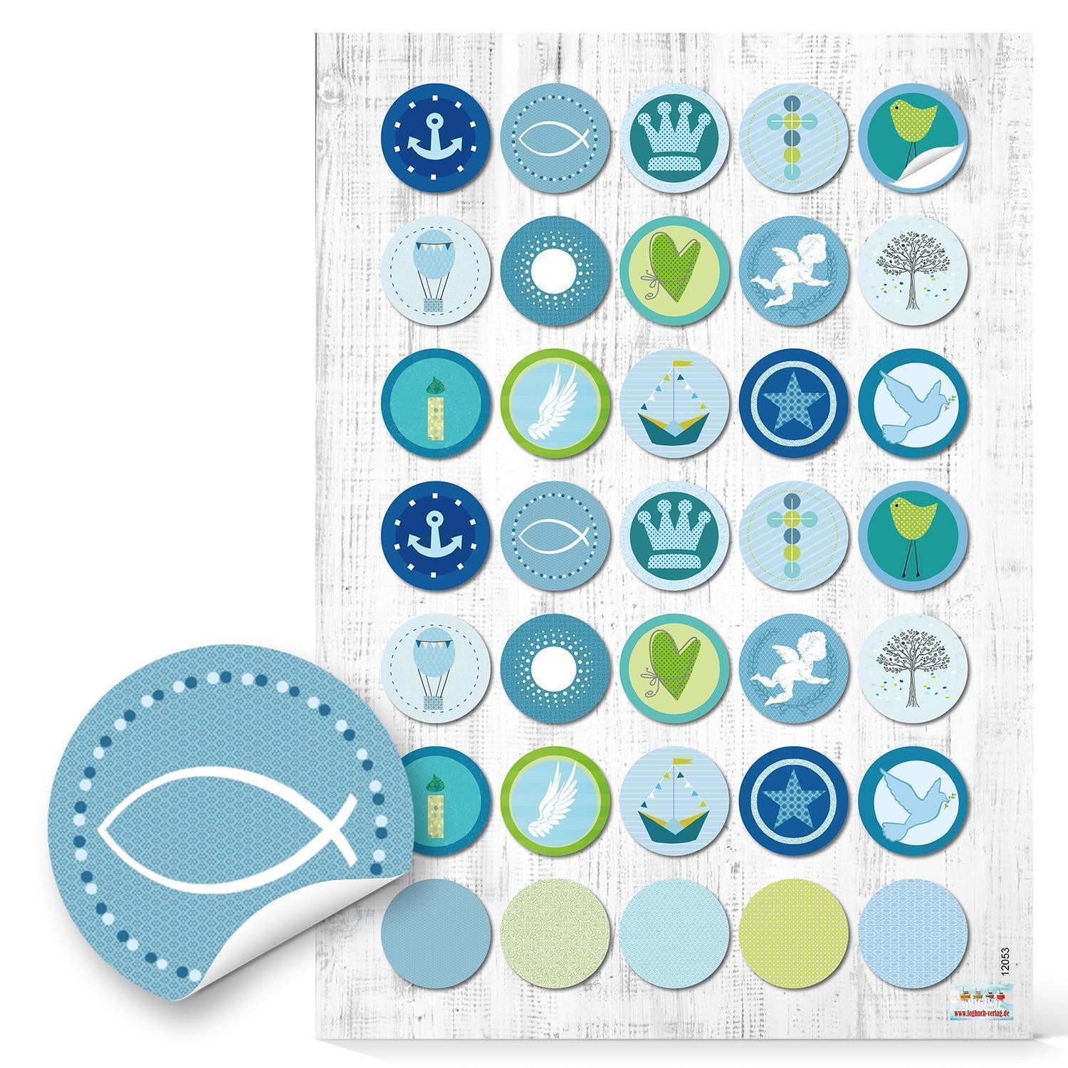 Logbuch-Verlag Aufkleber Aufkleber Set 24 Schön, dass du da bist + 35 Sticker mit maritimen
