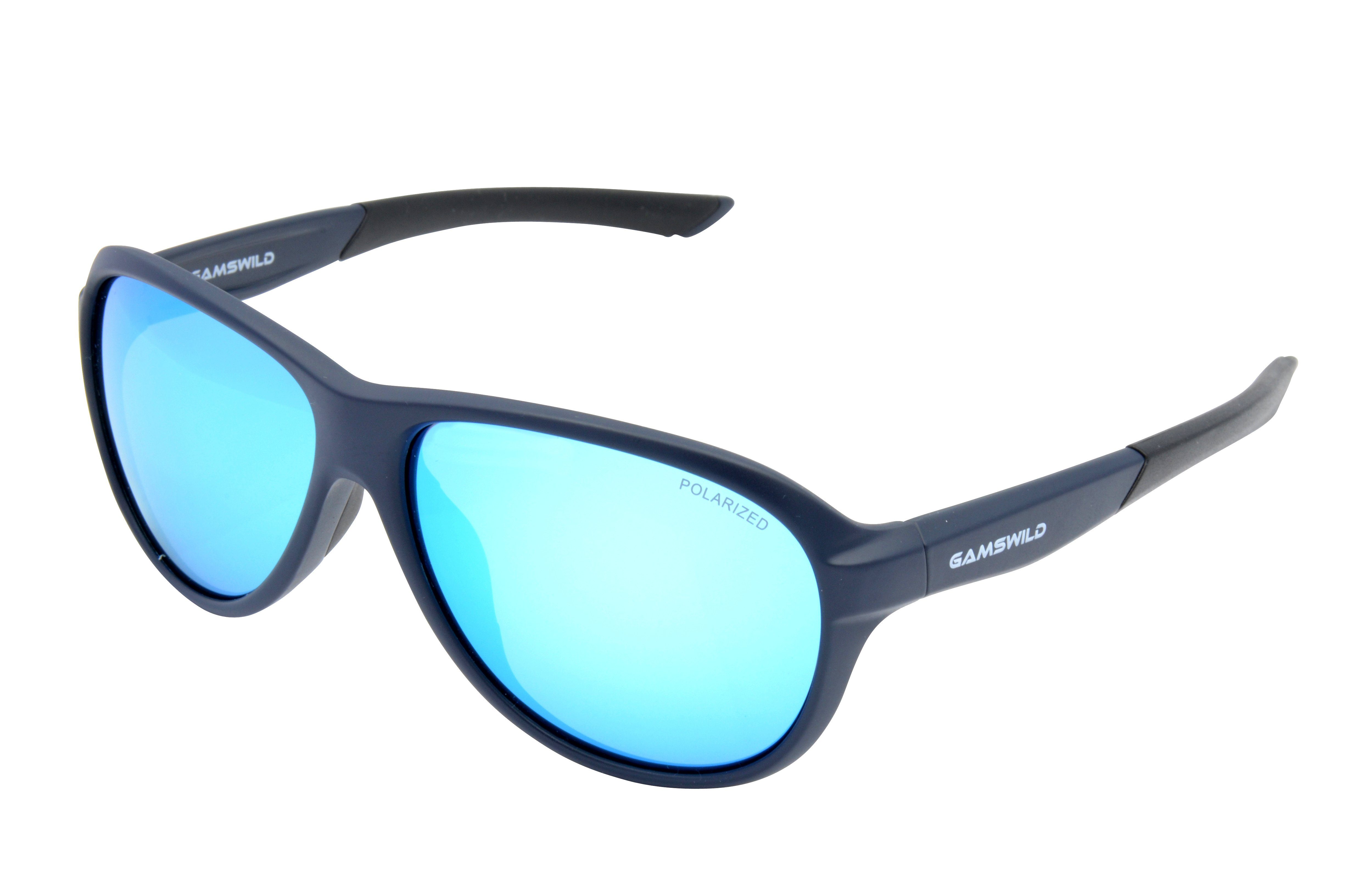 Gamswild Sonnenbrille WM4534 GAMSSTYLE Mode Brille Damen Herren Unisex  Pilotenform TR90, blau, rot-orange, pink