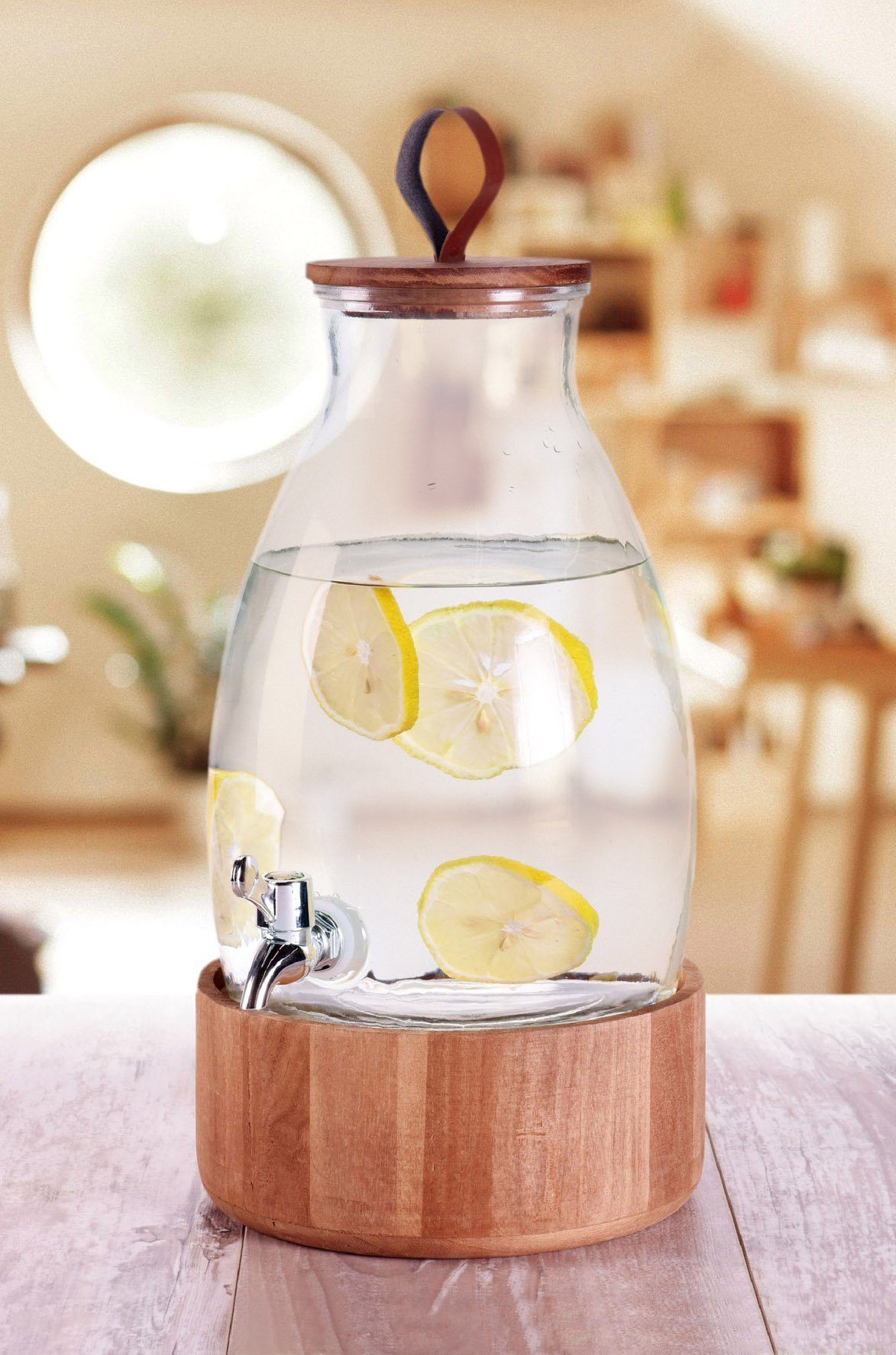 Chic Antique Getränkespender im Glas mit Hahn 5,5 Liter