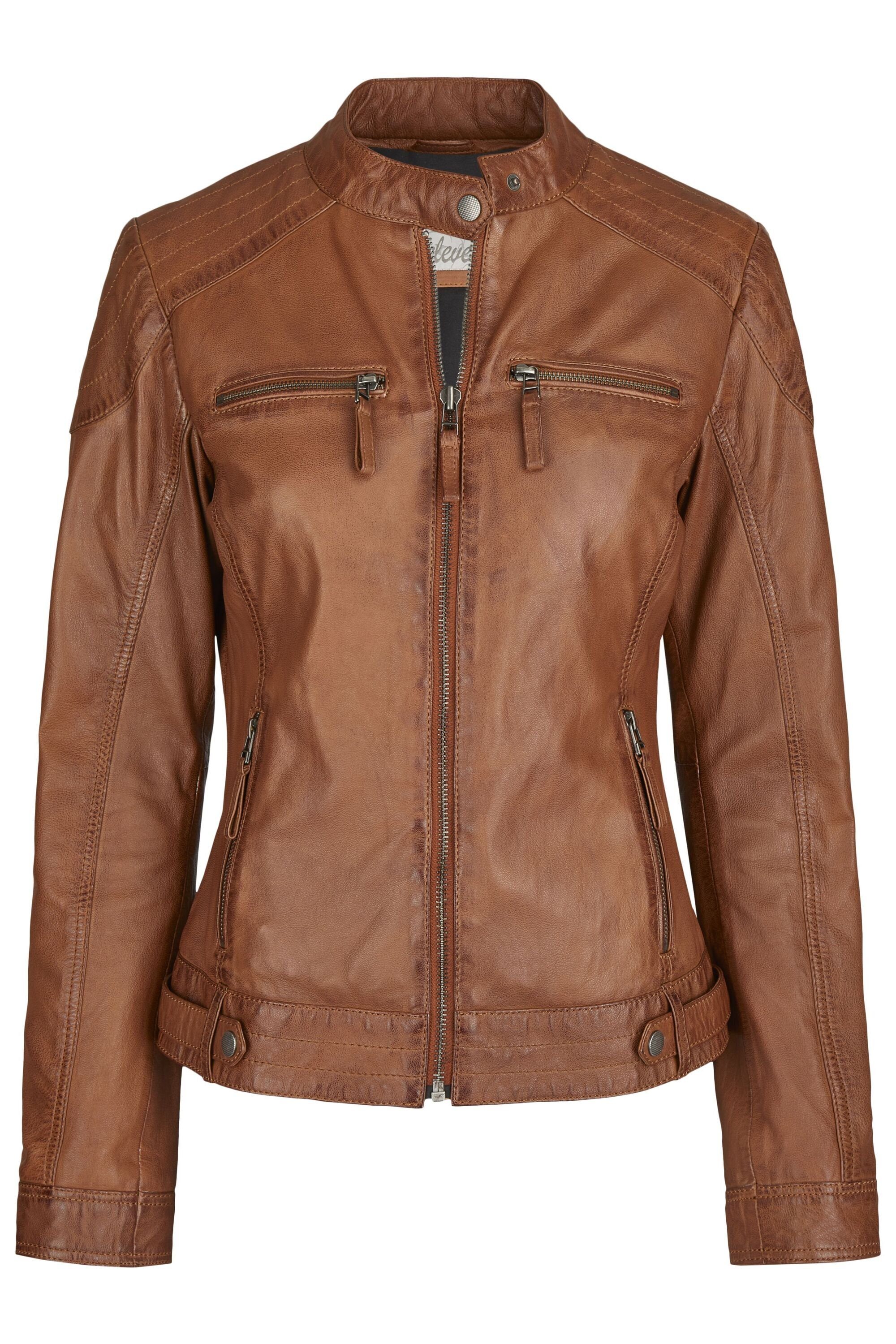 7eleven Lederjacke SEMARTA (1-St) mit Zierriegeln günstig online kaufen