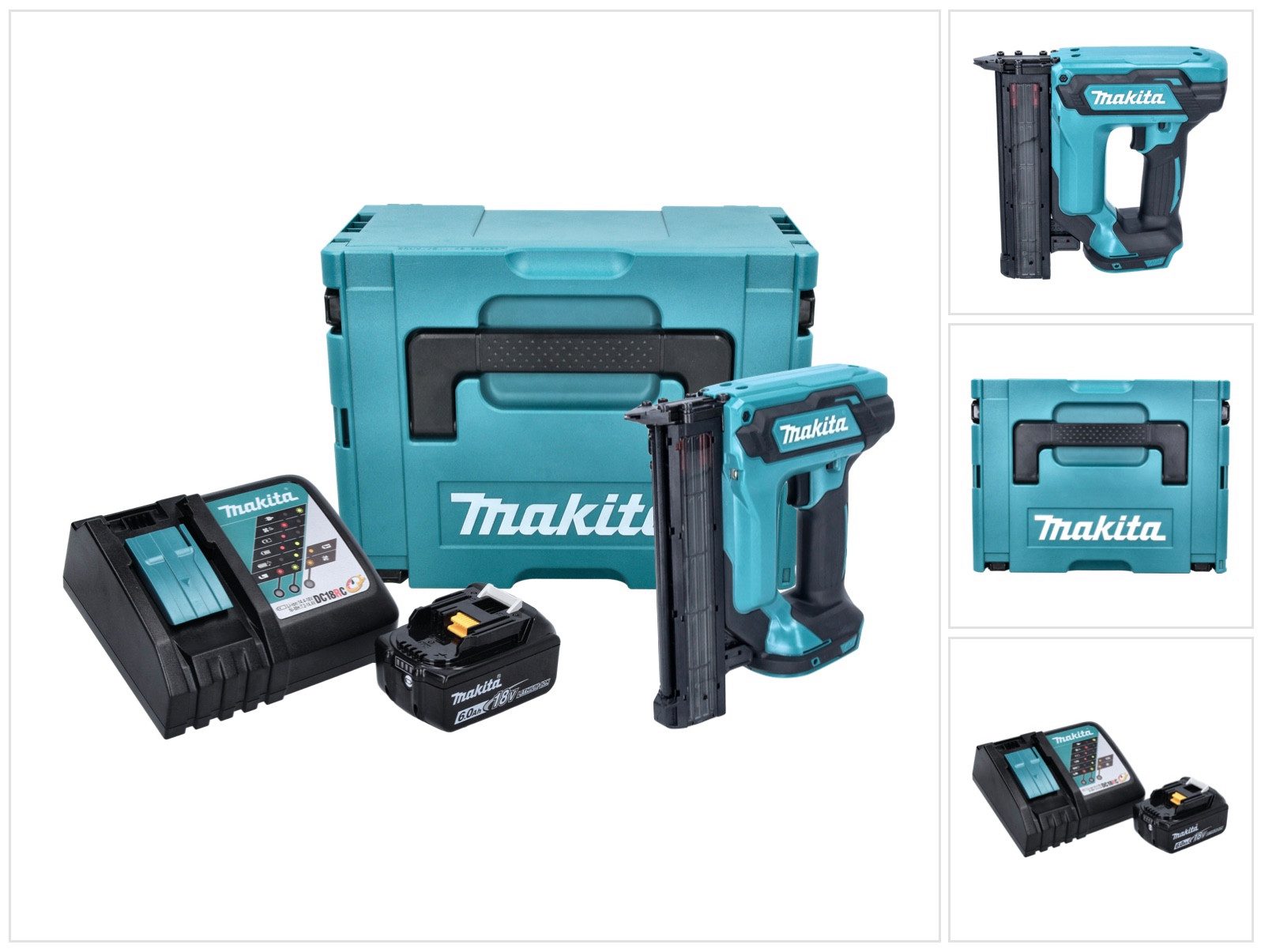 Makita Stauchkopfnagler DFN 350 RG1J Akku Stauchkopfnagler 18 V 15 - 35 mm + 1x Akku 6,0 Ah +
