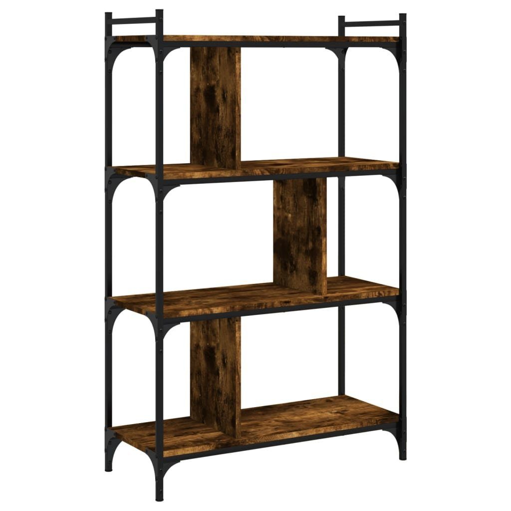 vidaXL Bücherregal Bücherregal 4 Böden Räuchereiche 76x32x123 cm Holzwerkstoff, 1-tlg.