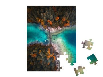 puzzleYOU Puzzle Luftbild über den Eibsee, Bayern, 48 Puzzleteile, puzzleYOU-Kollektionen Eibsee