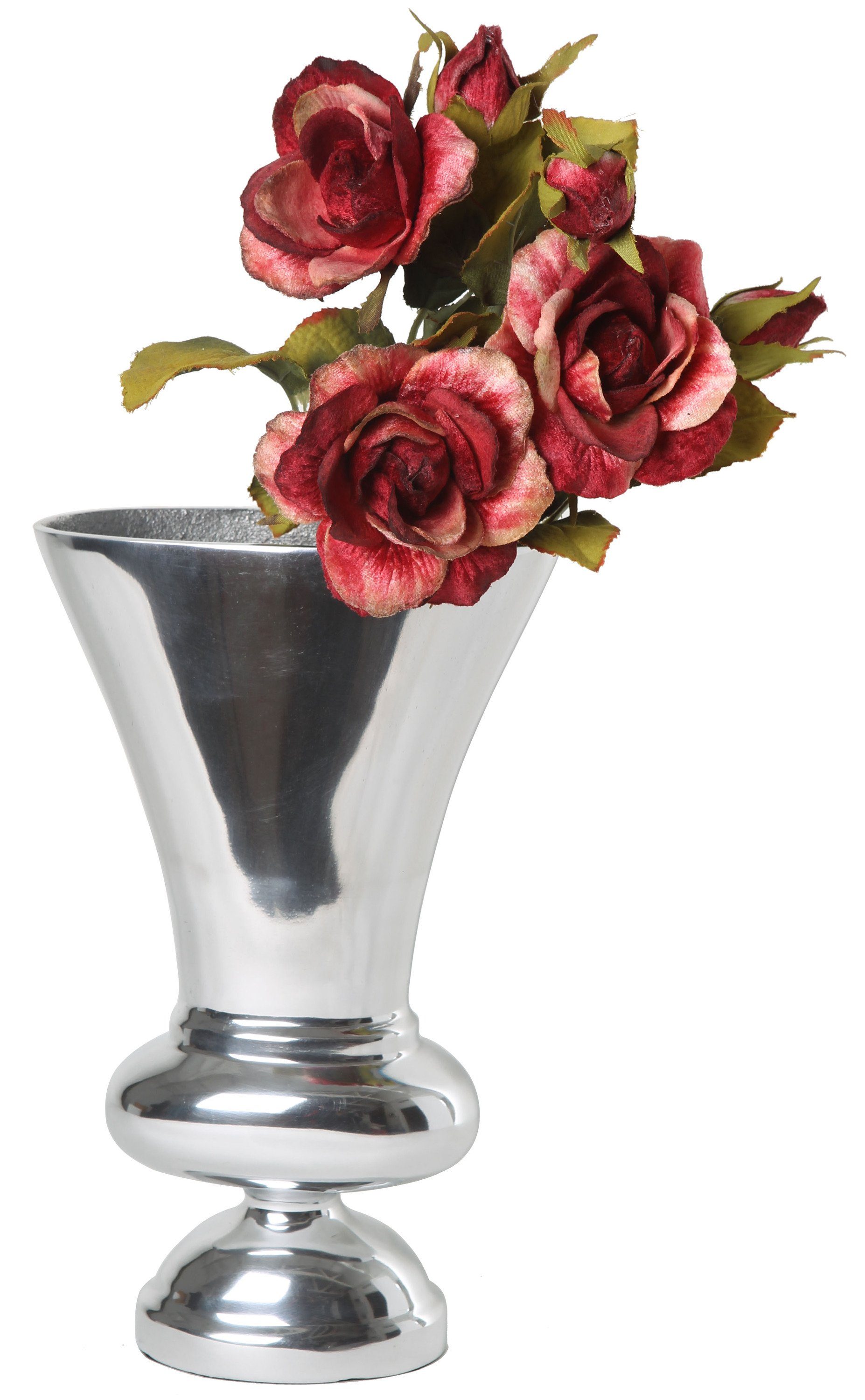 ARTRA Deko Tischvase L Dekoration Dekoration (1 Silber Dekovase St), Blumenvase Artra Tischvase Deko Kelchvase Vase Aluminium