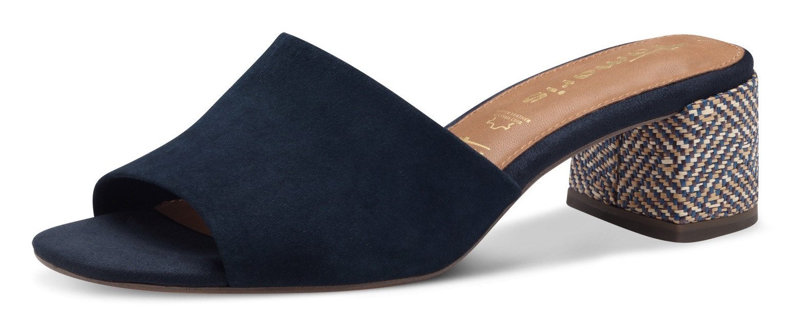 Tamaris Pantolette, Sommerschuh mit mehrfarbigem Blockabsatz günstig online kaufen