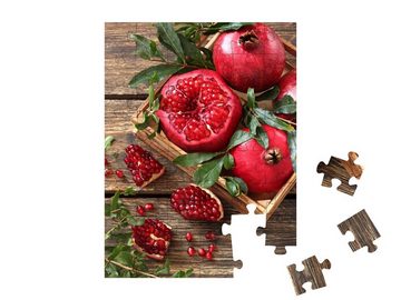 puzzleYOU Puzzle Scheiben frischer Granatäpfel, Lebensmittel, 48 Puzzleteile, puzzleYOU-Kollektionen Obst, Essen und Trinken