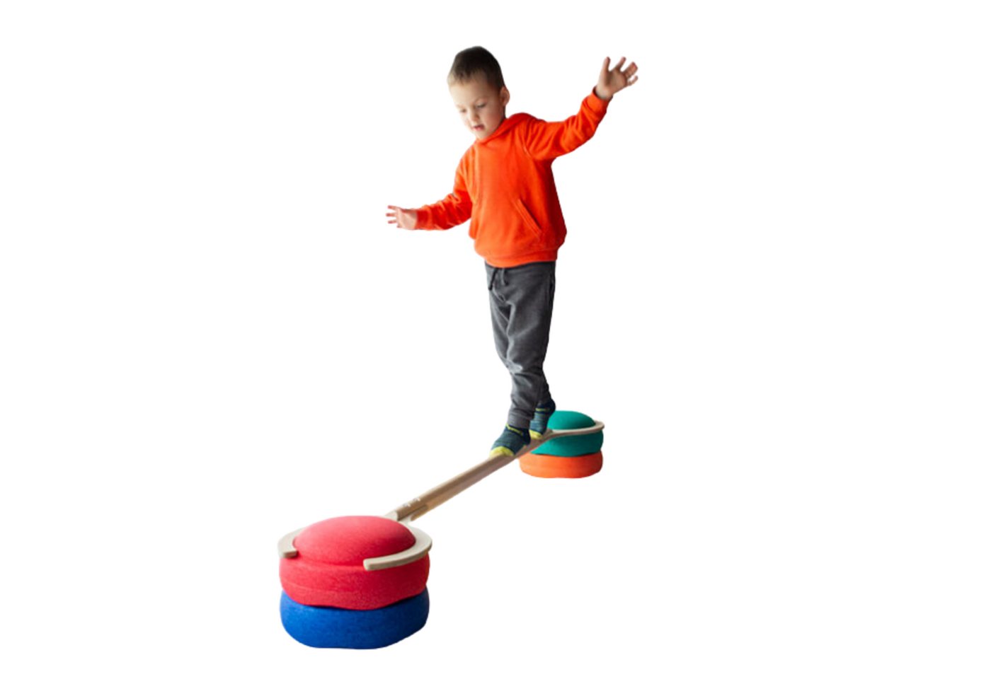 pedalo® Balanceboard Stapelbaustein Balancierstange / Gleichgewicht Parcours / Kinder, Passend zu den original Stapelstein, FSC zertifiziertem Birkenholz