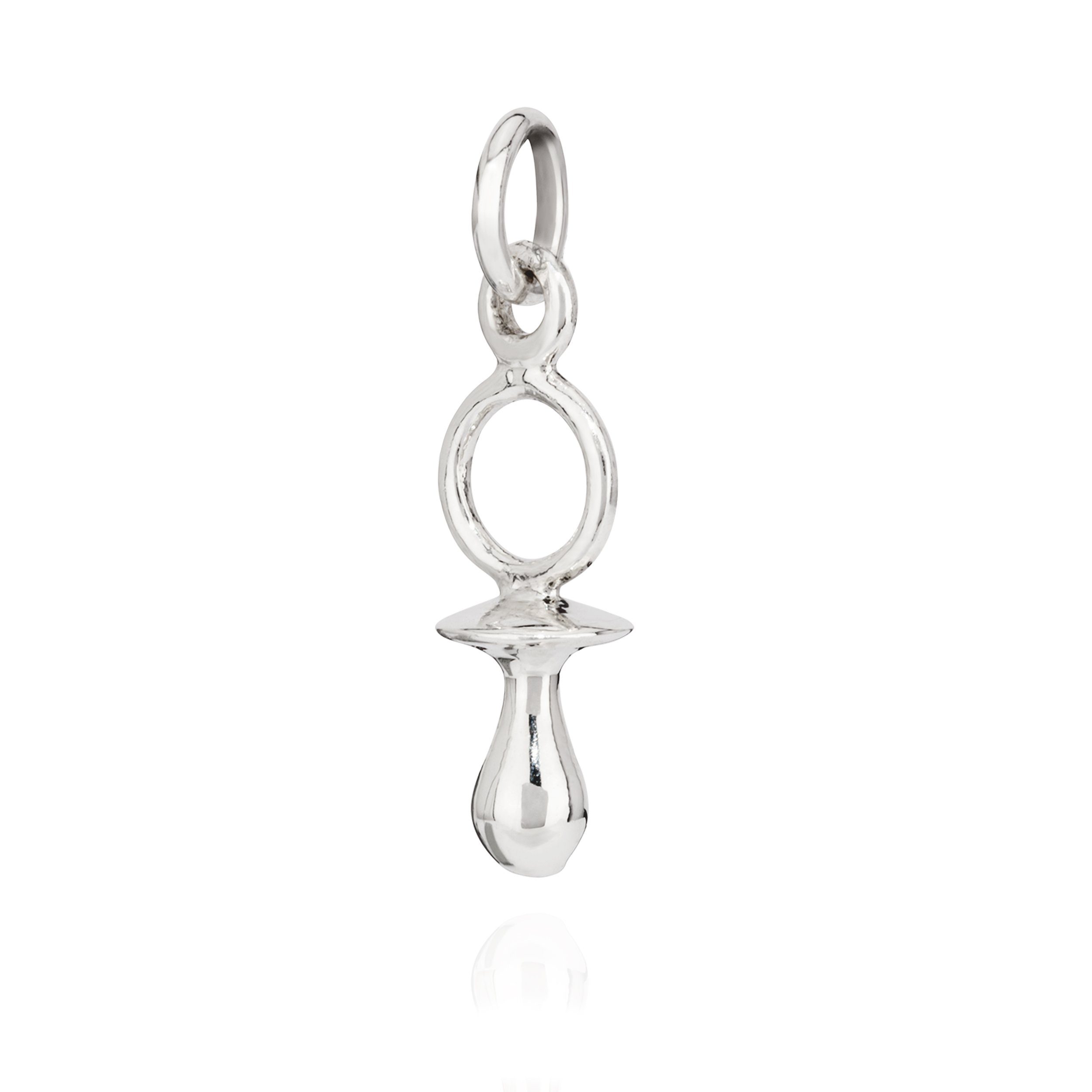 NKlaus Kettenanhänger Kettenanhänger Baby Schnuller 925 Silber 18x6mm Si, 925 Silber rhodiniert