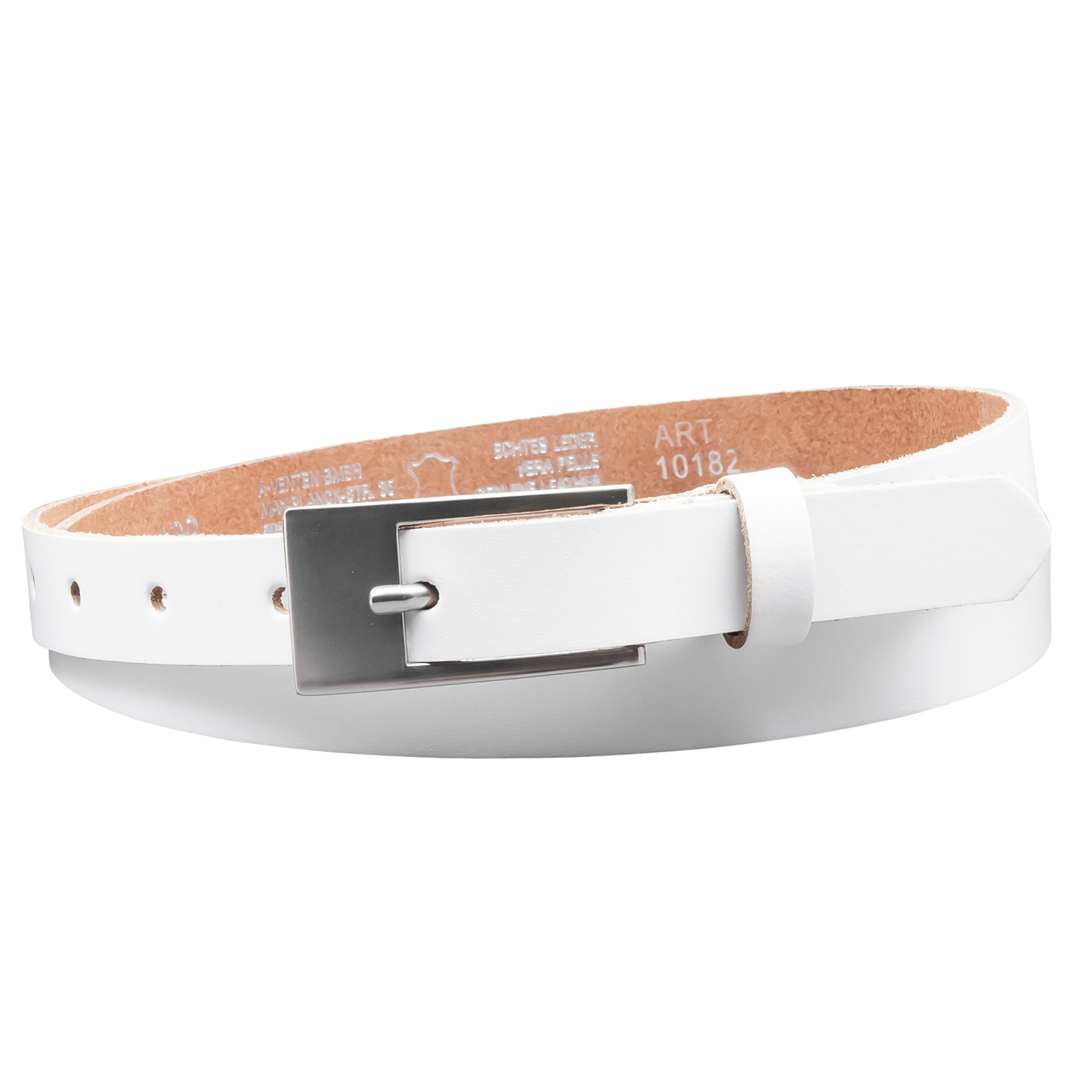 COLOGNEBELT Ledergürtel OM14-SL-Weiss MADE IN GERMANY, Weiss Kürzbar, 100 % Echtleder, Unisex – Bild 3 von 5