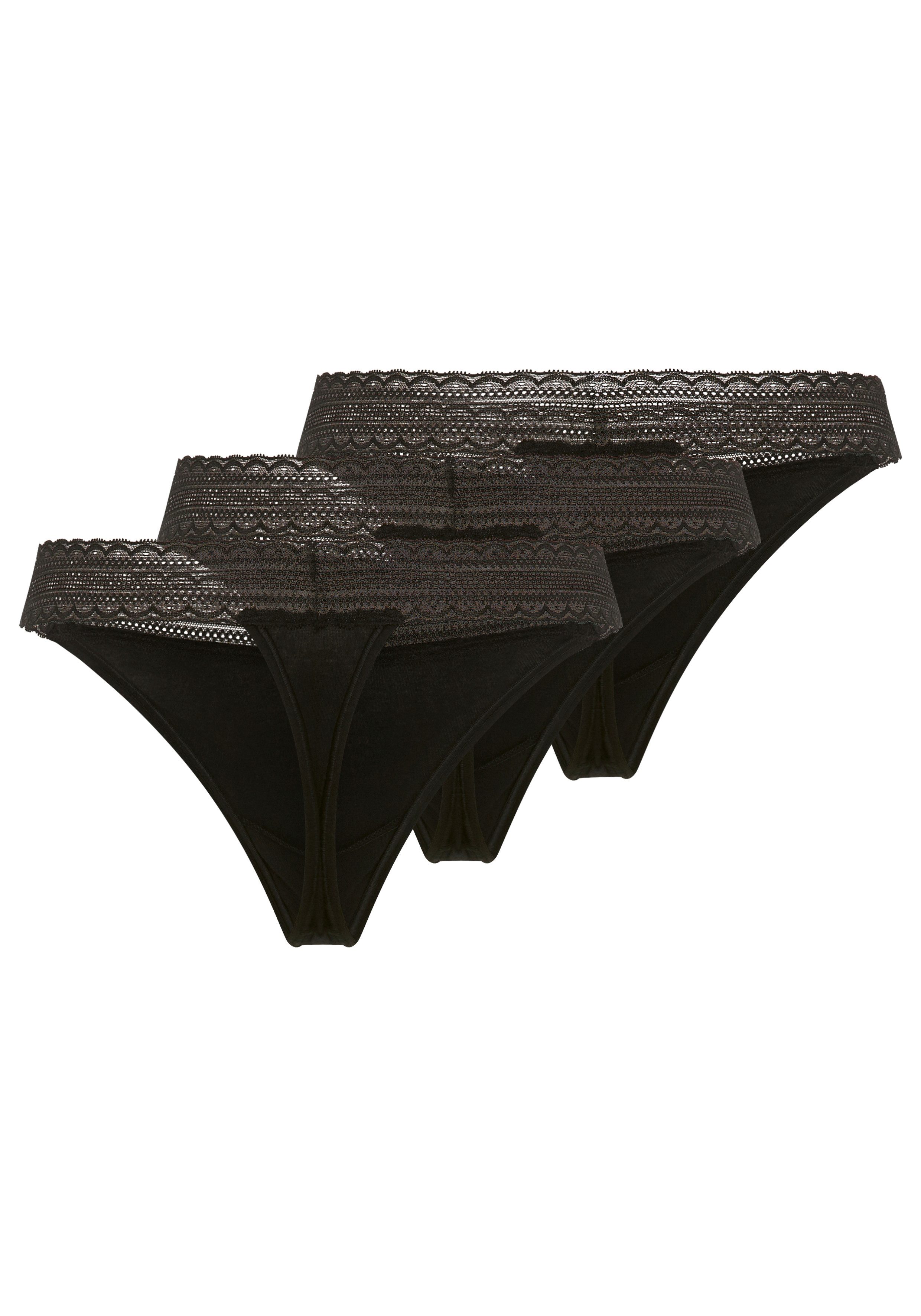 HUGO String Lace (Packung, 3-St) mit Spitzeneinsatz