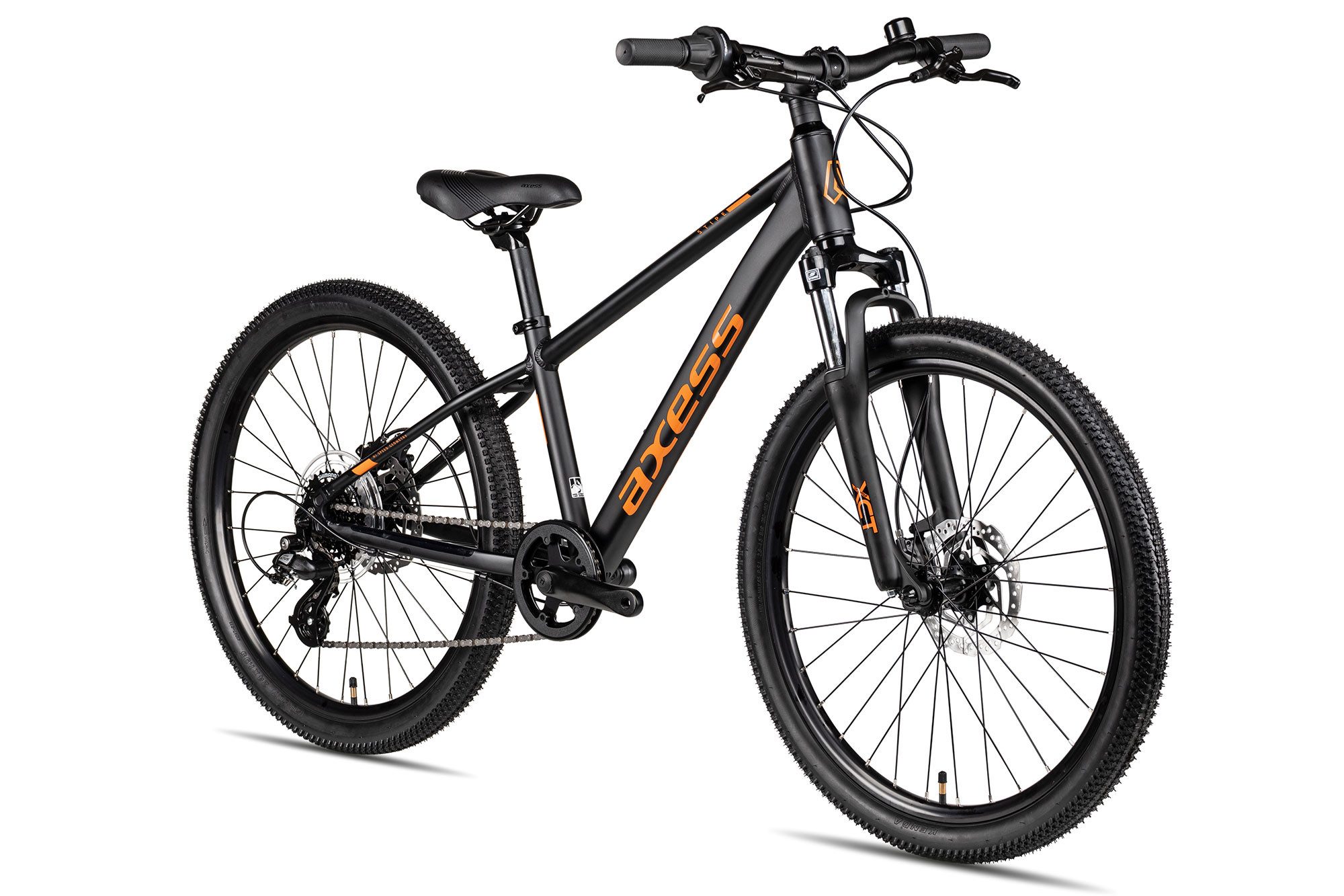 Axess Mountainbike Axess Stipe 24 Pro, 7 Gang Shimano Altus RD-M-310 Schaltwerk, Kettenschaltung, hydraulische Scheibenbremse schwarz/grau