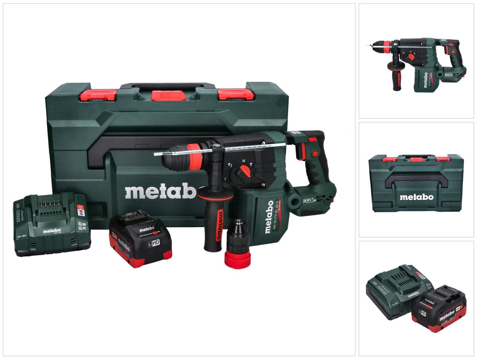metabo Akku-Bohrhammer KH 18 LTX BL 28 Q Akku Bohrhammer 18 V 3 J SDS plus Brushless + 1x