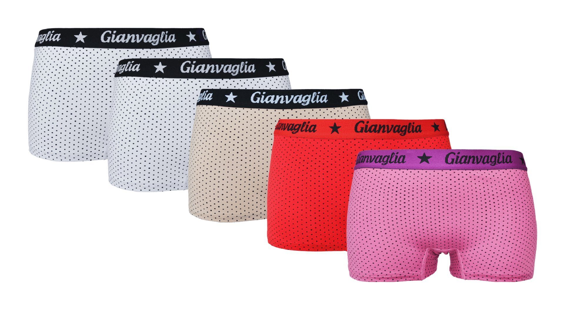 Panty 5 x Damen Boxershorts Slips Panty Hot Pants Hipster GIANVAGLIA 8036-1