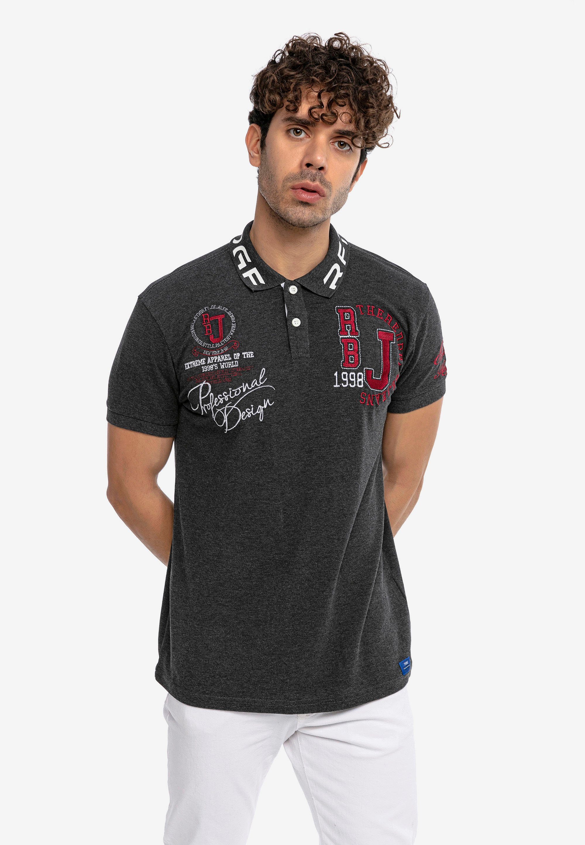 RedBridge Poloshirt Orlando im Slim Fit mit Stickerei dunkelgrau