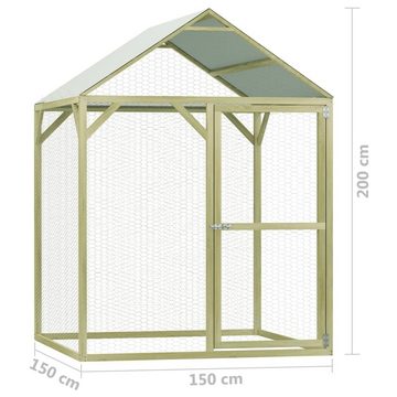 furnicato Kleintierstall Hühnerkäfig 1,5x1,5x2 m Imprägniertes Kiefernholz