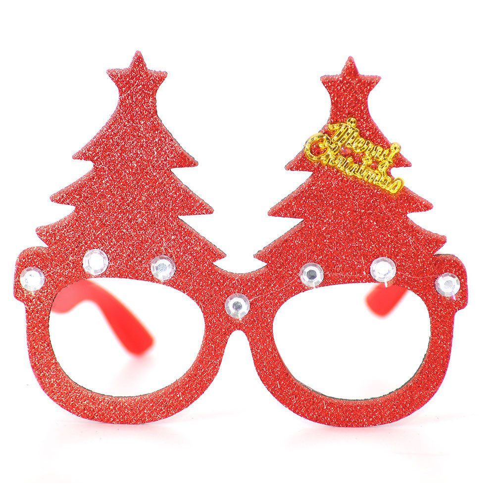 Blusmart Fahrradbrille Neuartiger Weihnachts-Brillenrahmen, Glänzende Weihnachtsmann-Brille christmas tree