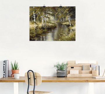 Artland Wandbild Kanal tief im Wald, Wald (1 St), als Leinwandbild, Poster, Wandaufkleber in verschied. Größen