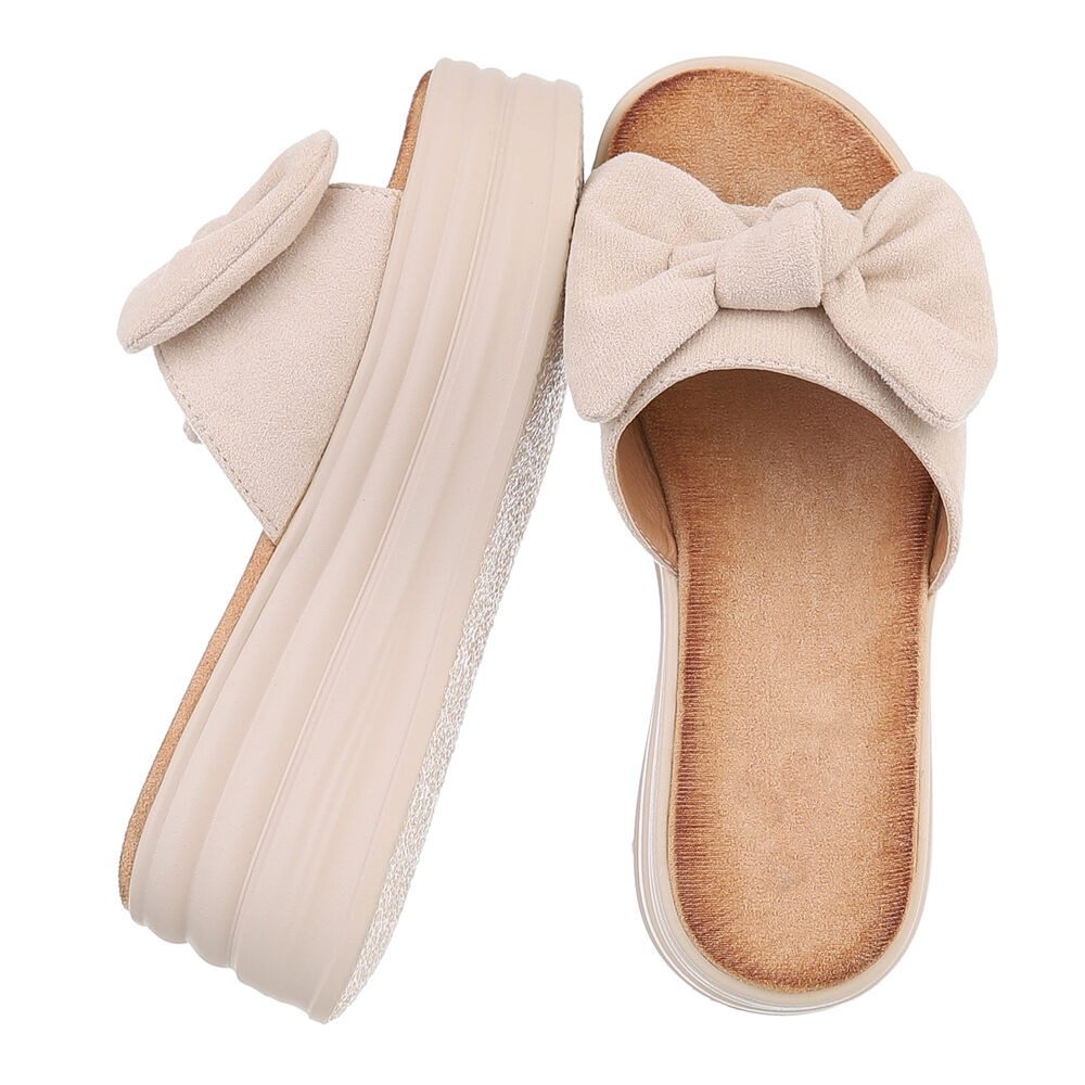 Ital-Design Beige Plateau-Sandalen mit Schleife für günstig online kaufen