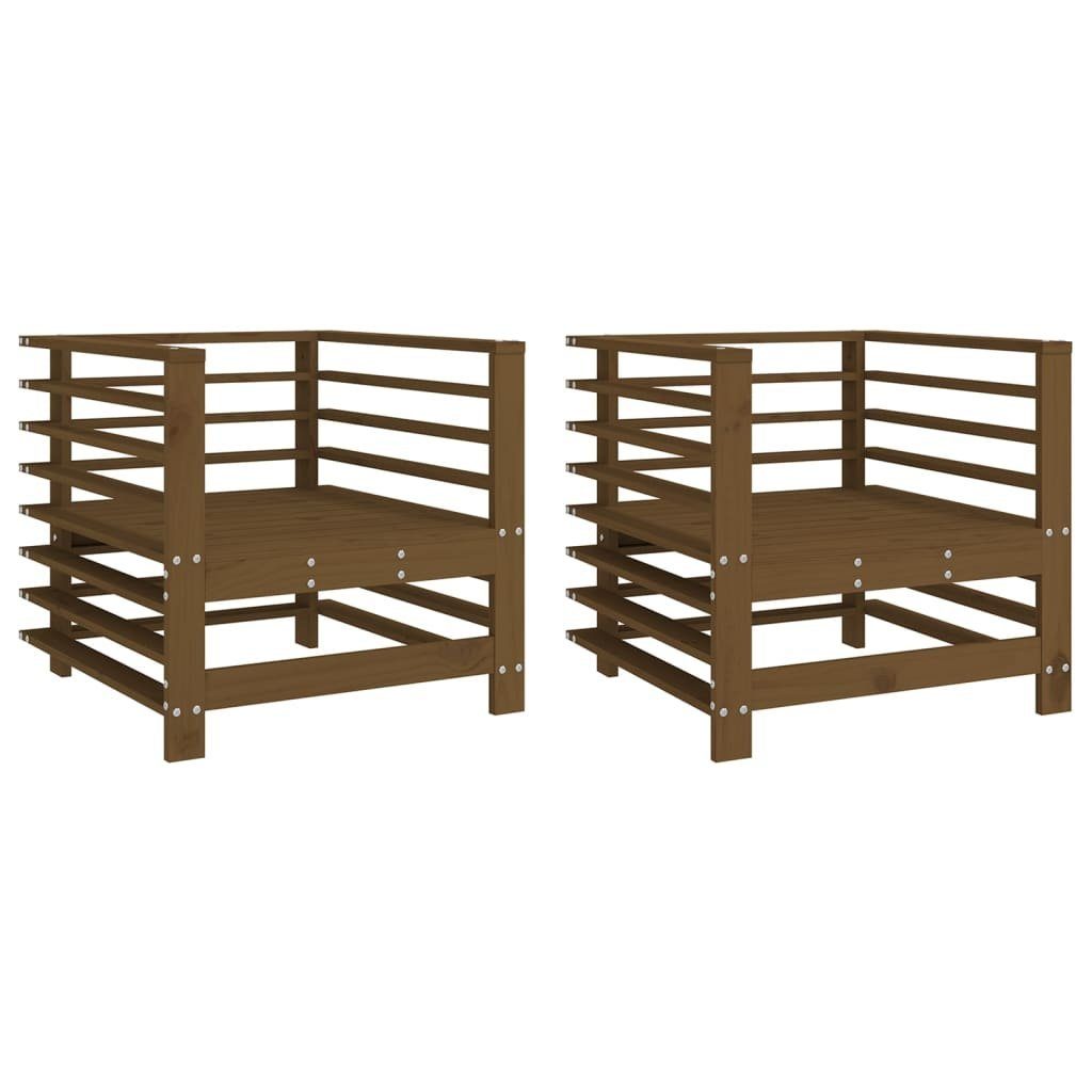 vidaXL Sofaelement Gartenstühle 2 Stk. Honigbraun günstig online kaufen