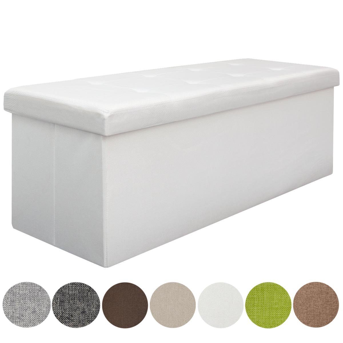 DuneDesign Sitzbank mit Stauraum - 110x38x38 Polsterbank mit Хранилищаsbox - Faltbar, Stabile Sitztruhe - Schlafzimmer Ottomane - Kinderzimmer Beistelltisch