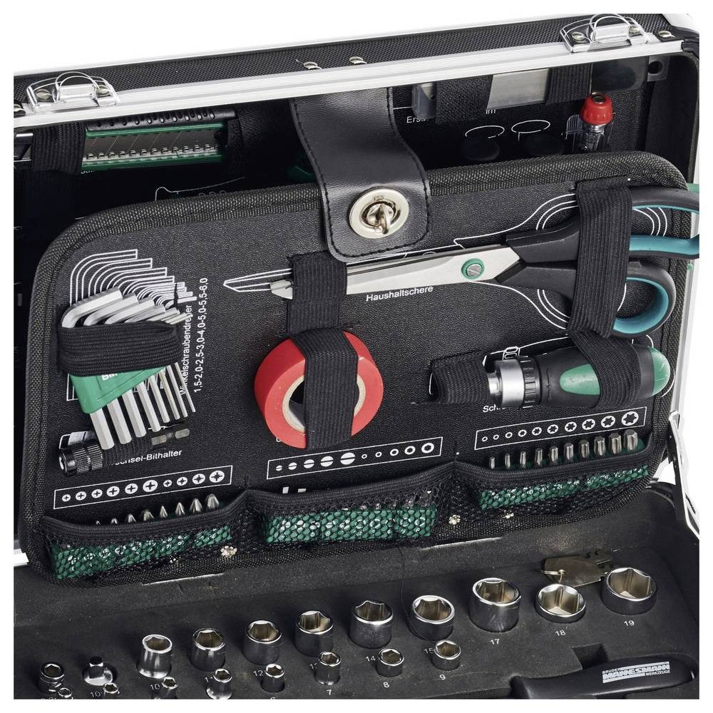 Brüder Mannesmann Werkzeuge Werkzeugkoffer Alu-Werkzeugkoffer, bestückt, 90-teilig M29067 – Bild 5 von 5