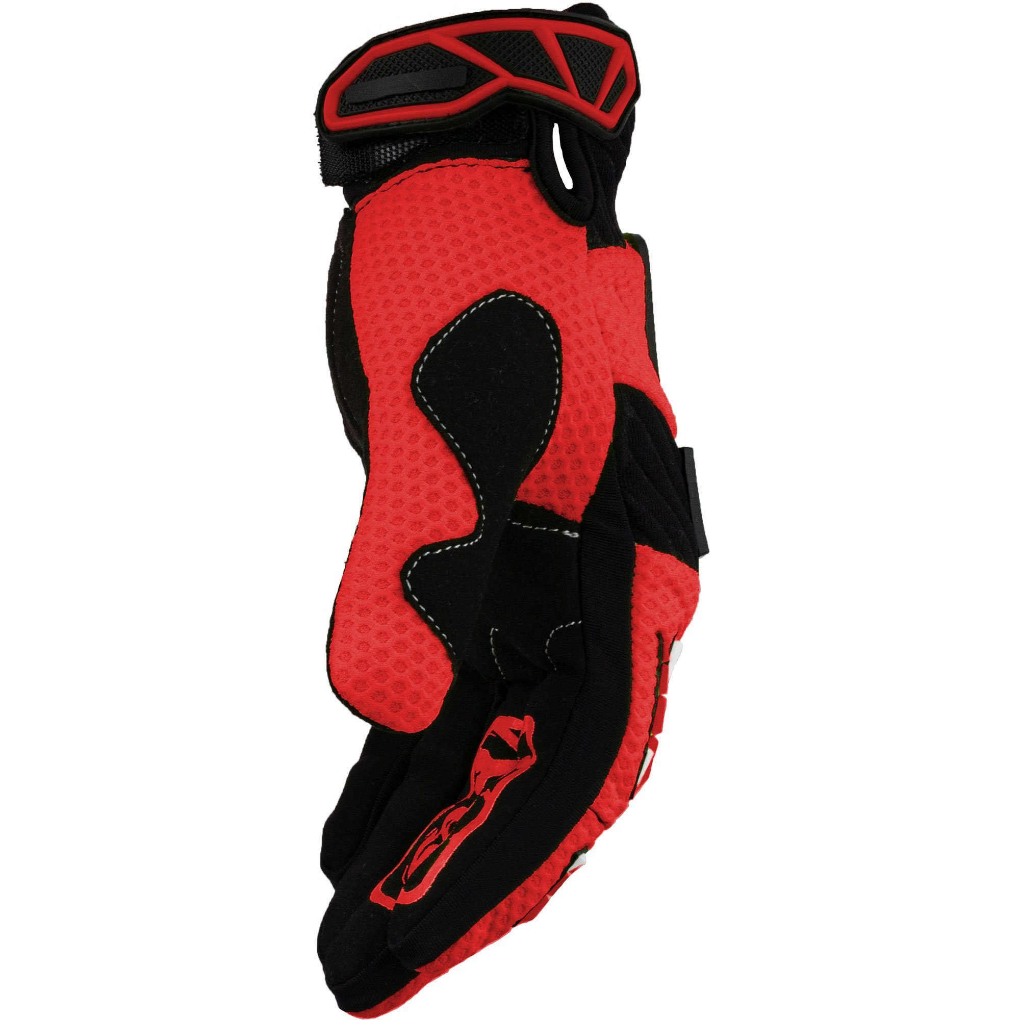 Motorradhandschuhe Faustschlag rot Weiteneinstellung