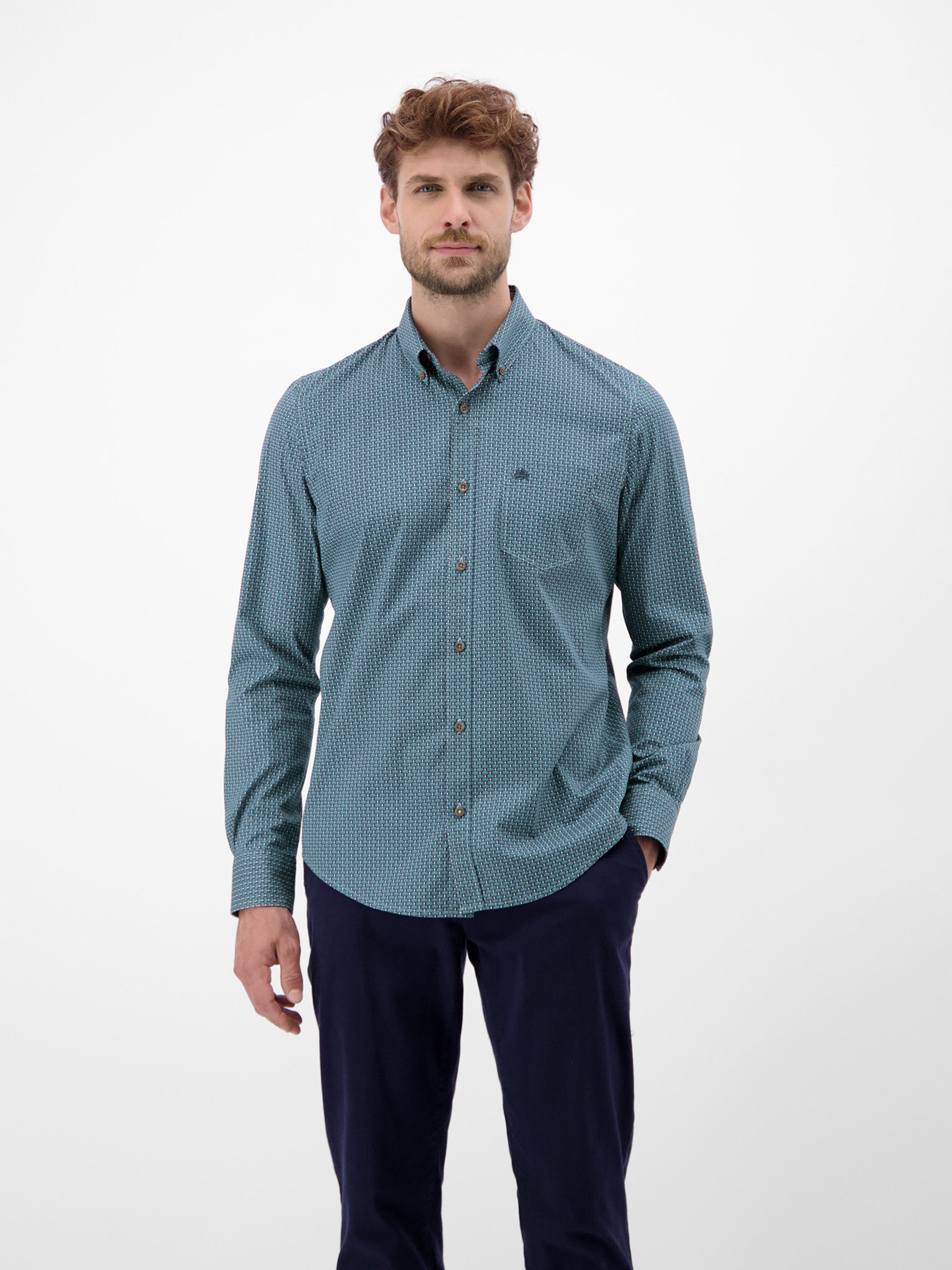 LERROS Langarmhemd mit Logo Stickerei günstig online kaufen