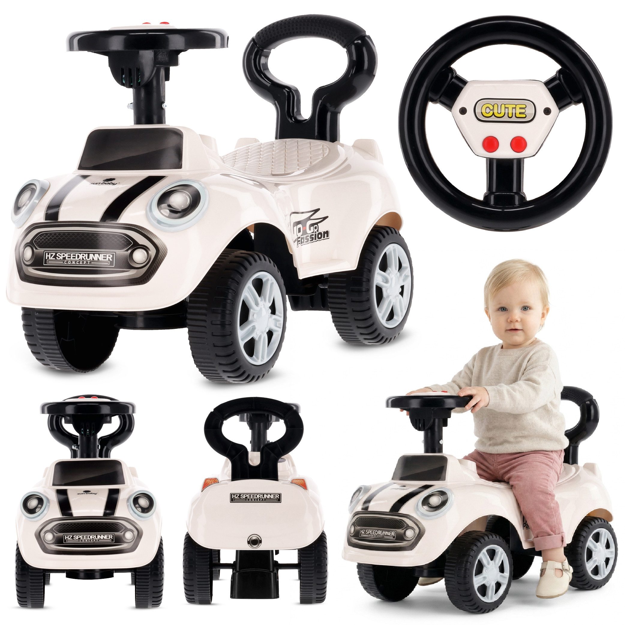 Sun Baby Rutscherauto GO GO Fashion Rutschauto weiß ab 12 Monate bis 25 kg