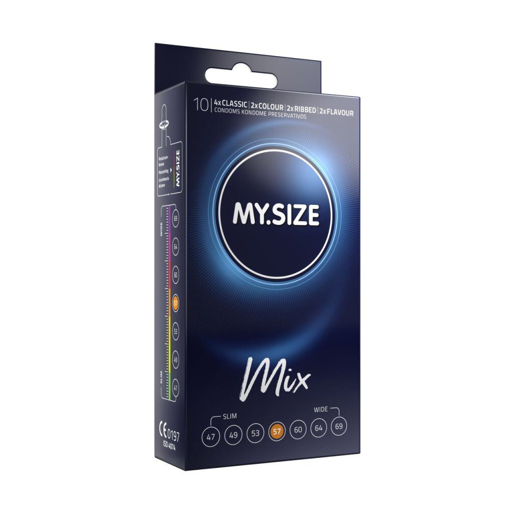MY.SIZE Einhand-Kondome MY.SIZE Mix 57 10er, 1 St., Dünn, 10er Set, Vegan