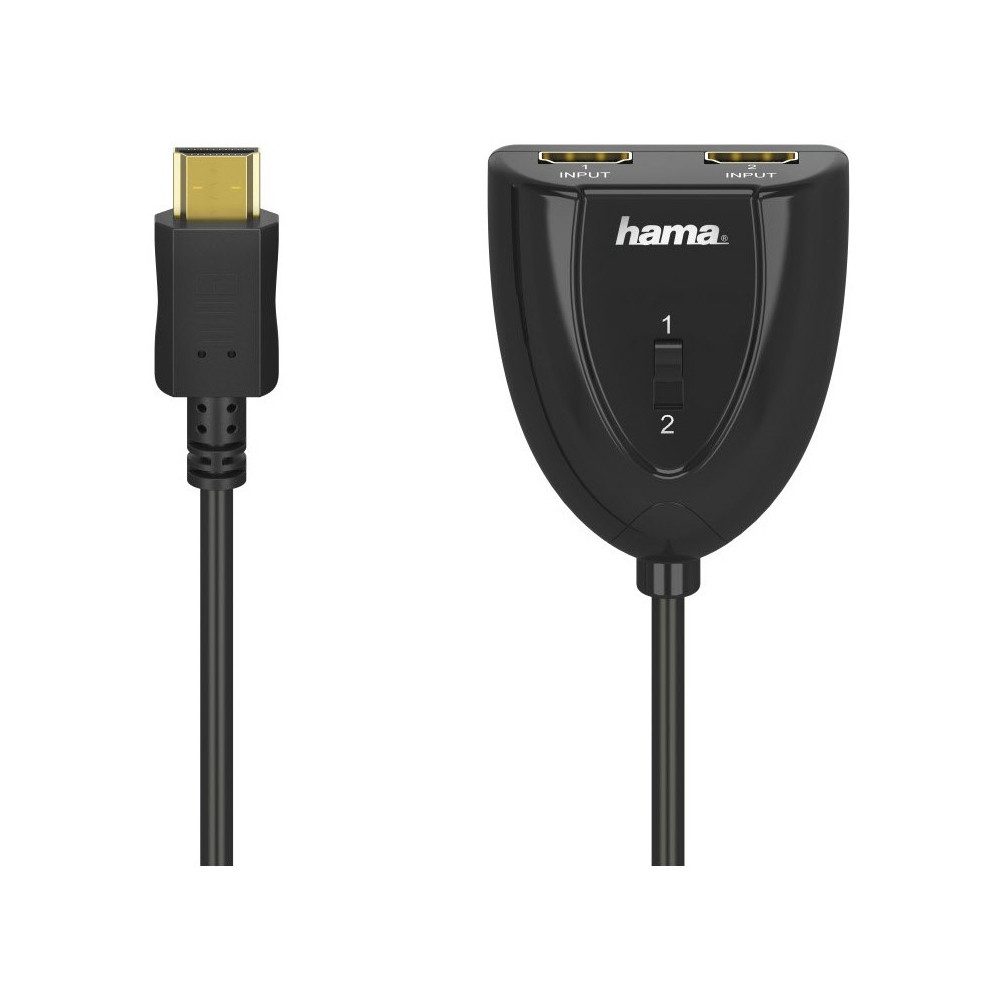 Hama HDMI-Umschalter 2x1 schwarz - HDMI-Umschalter Elektro-Kabel