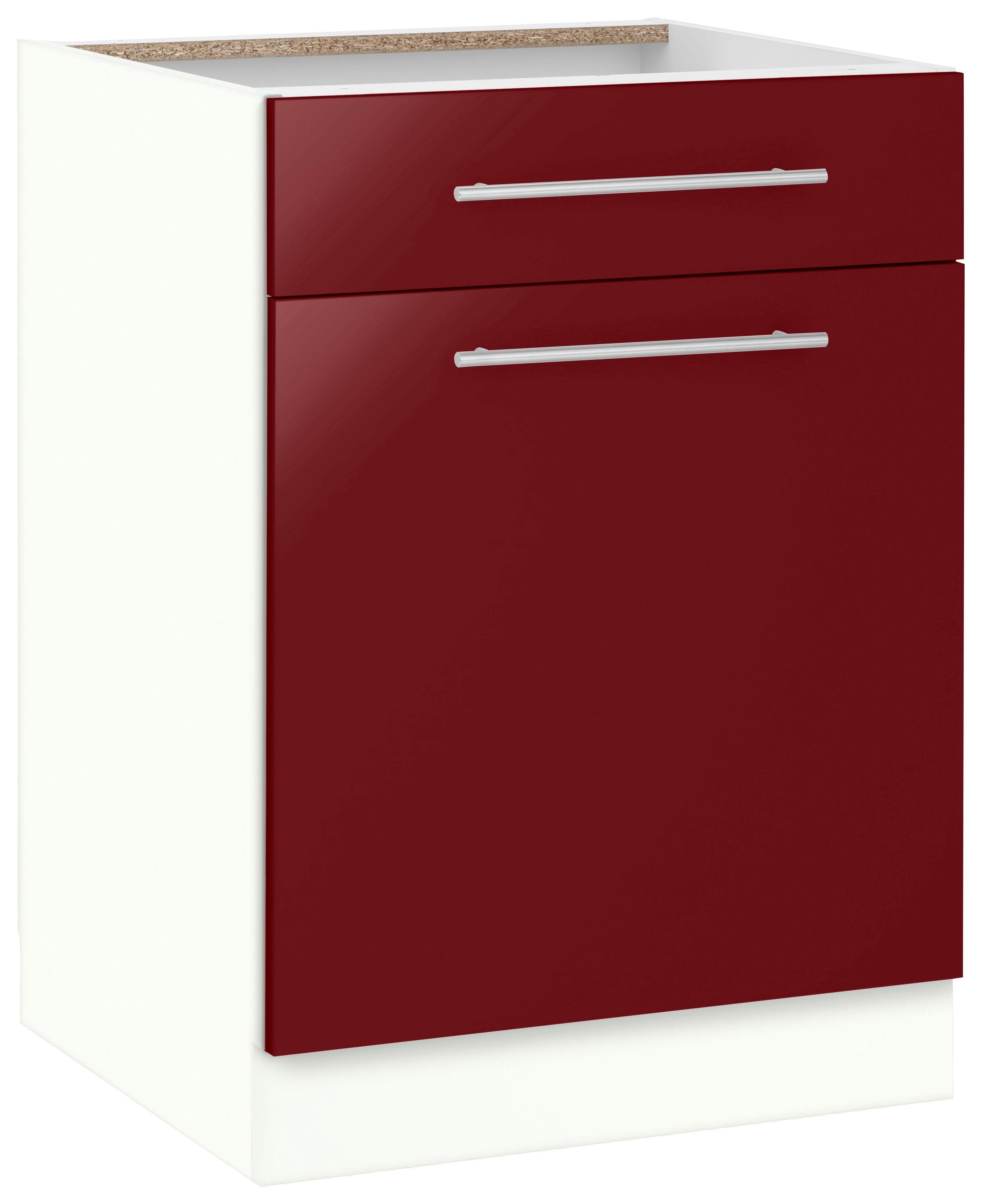 rot wiho Glanz/weiß Flexi2 Unterschrank Küchen Breite 60 cm