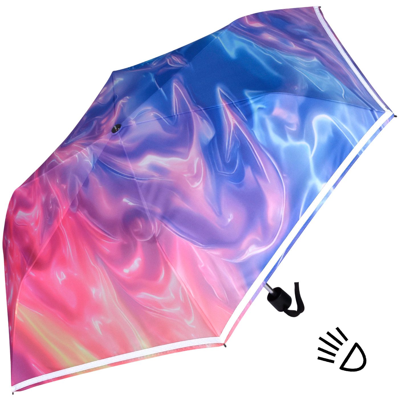 Knirps® Taschenregenschirm Knirps Kinder-Taschenschirm 4Kids reflective mit Reflexborte - Imagine, für Sicherheit auf dem Schulweg