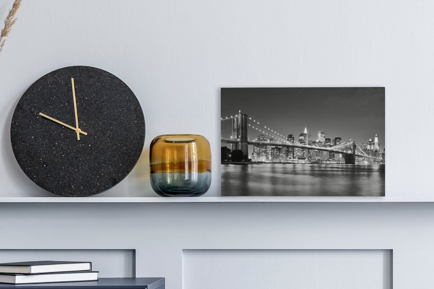 OneMillionCanvasses® Leinwandbild New York - Brücke - Brooklyn - Schwarz un günstig online kaufen