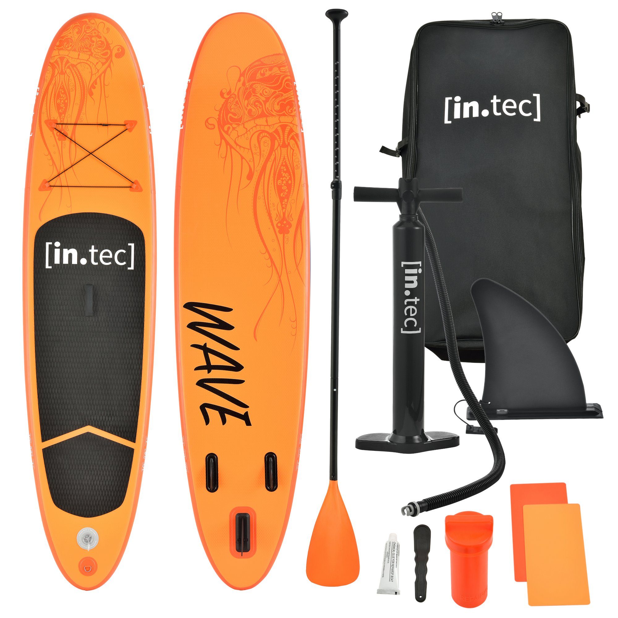 Benguela Orange SUP Aufblasbar Surfboard in.tec SUP-Board, 305cm