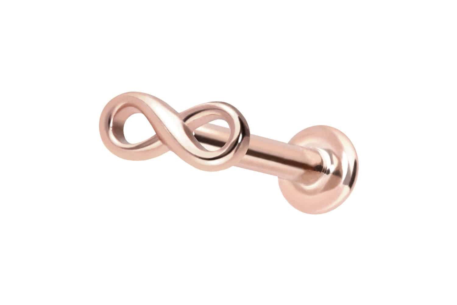 Piercing-Set 14 Karat Gold Labret mit Innengewinde UNENDLICHKEIT