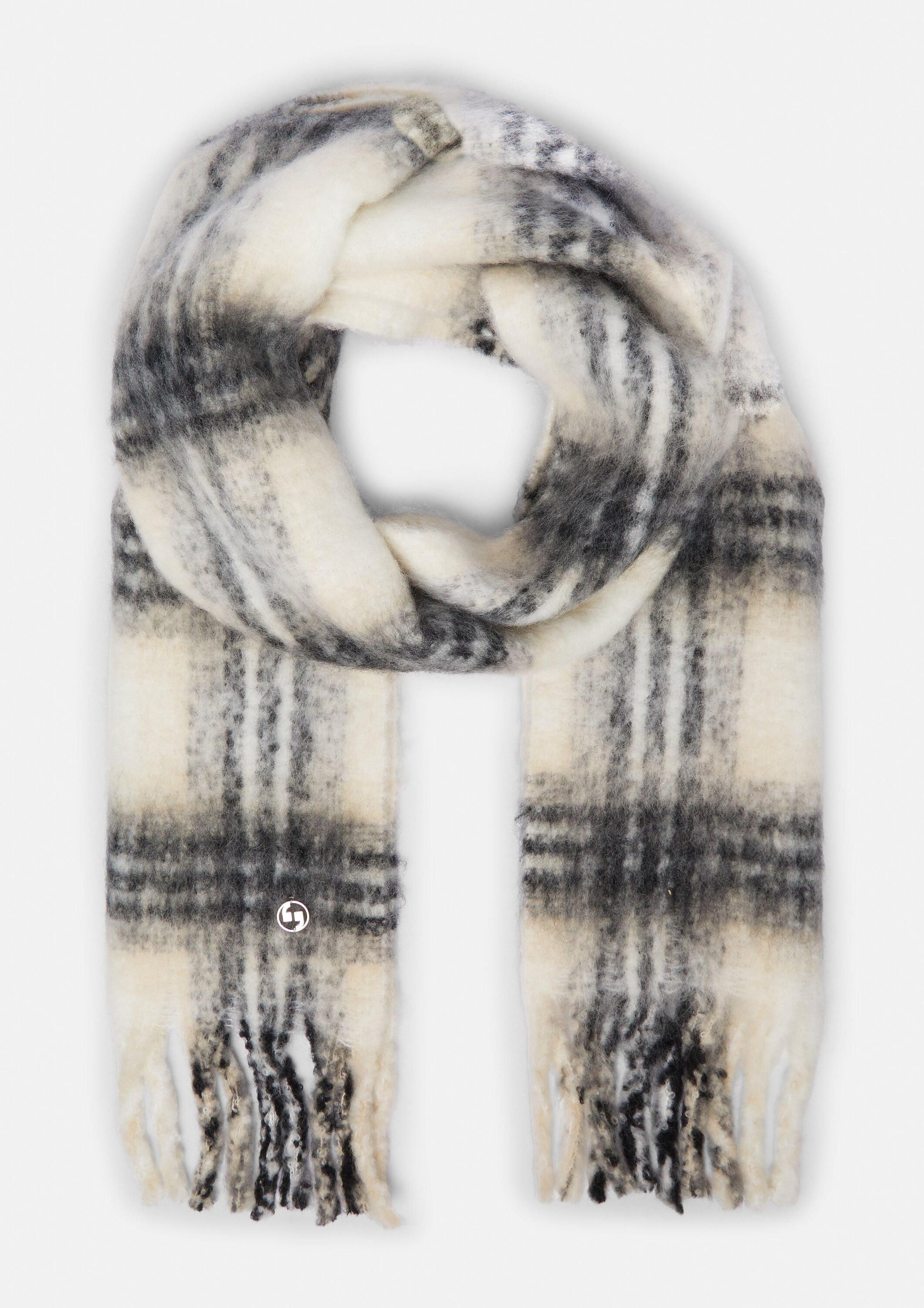 comma Schal Tuch, Flauschiger Schal aus Wollmix mit Fransen günstig online kaufen