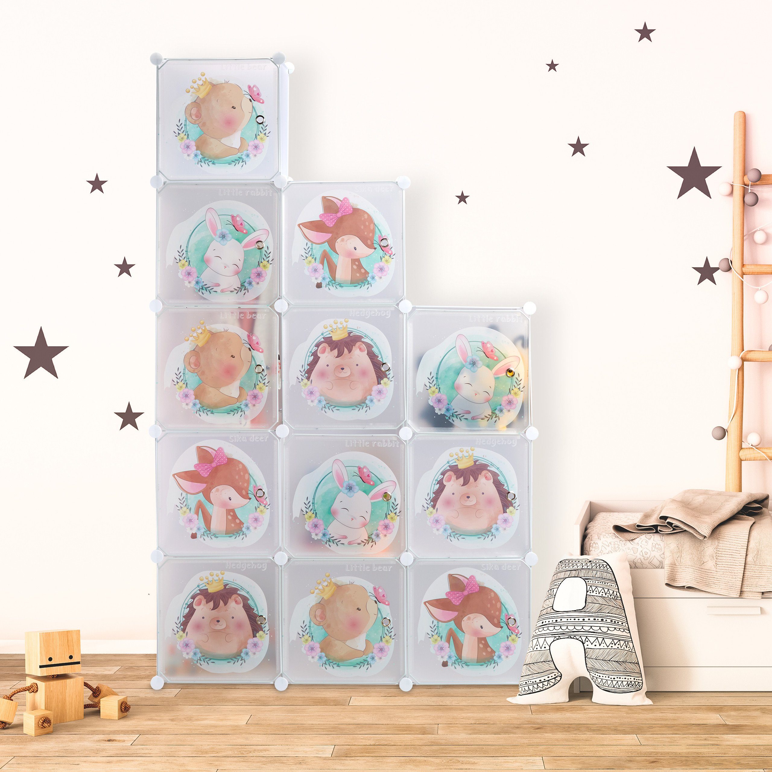 relaxdays Steckregal Kinder Steckregal mit Kleiderstangen günstig online kaufen