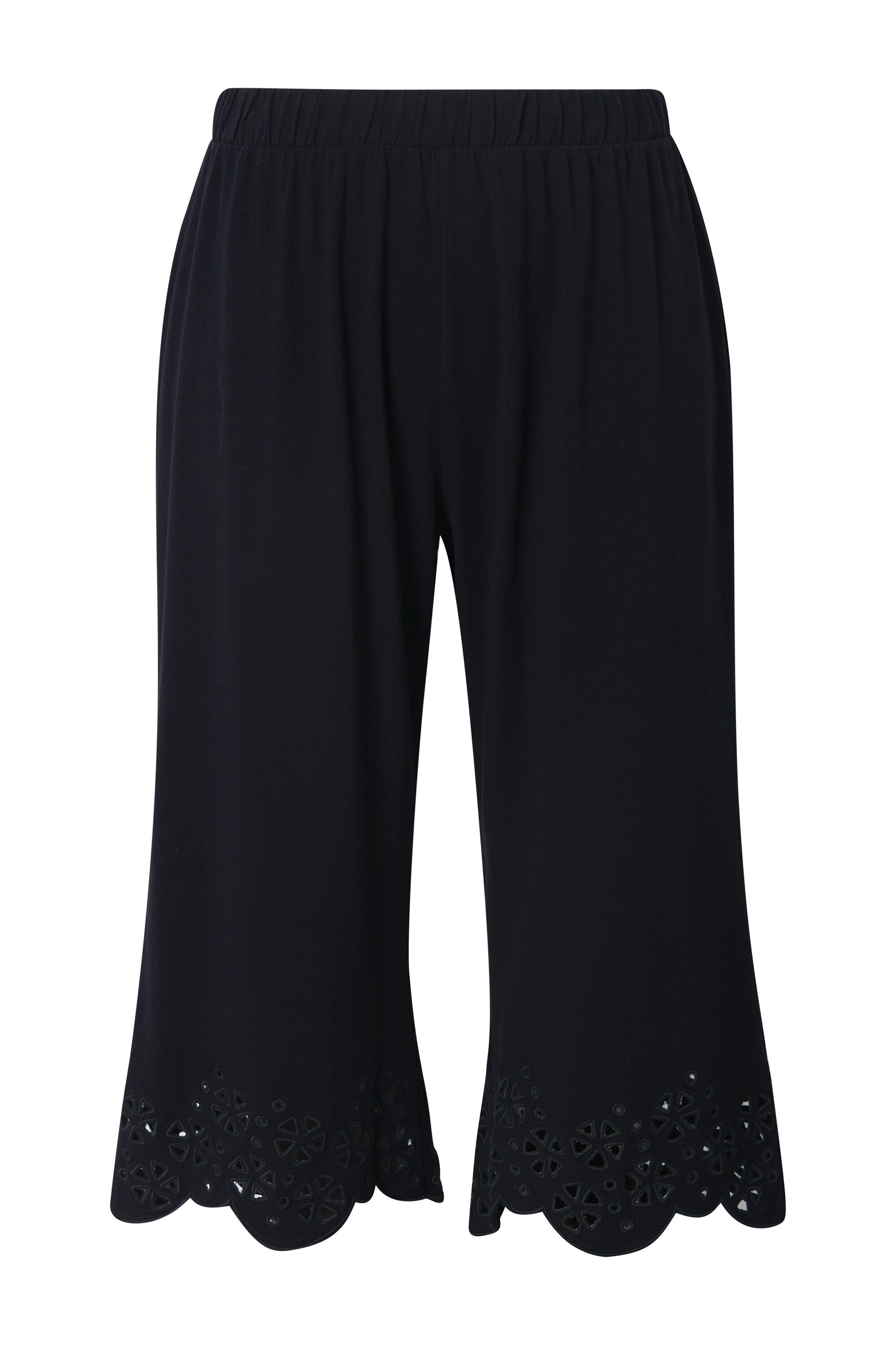 Ulla Popken Funktionshose Caprihose Stickspitze ausgestellter günstig online kaufen