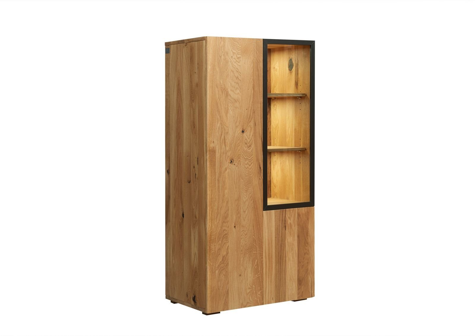 Massivmoebel24 Highboard (Massivholz), Highboard Wild-/Zerreiche 66x43x138 natur geölt FRANKFURT #115