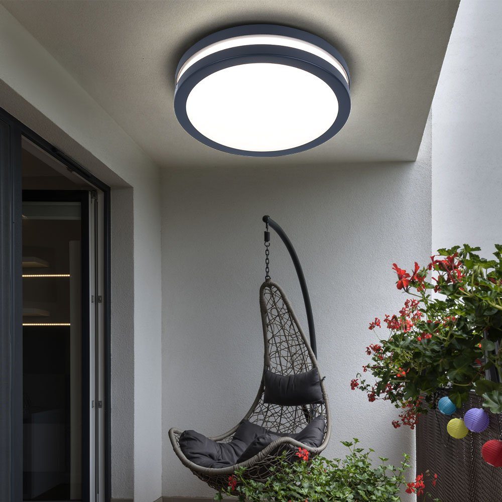 LED Deckenleuchte EGLO Wandleuchte fest Terrassenleuchte Smart verbaut, LED Warmweiß, LED-Leuchtmittel Außen dimmbar Wandstrahler,