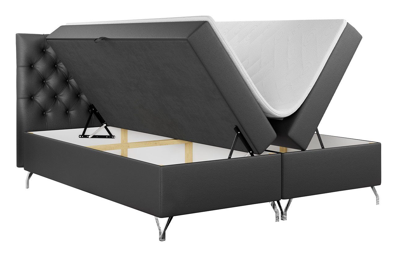 MKS MÖBEL Boxspringbett Doppelbett Schlafzimmer Multipocket-Matratze mit für GRIMALDI