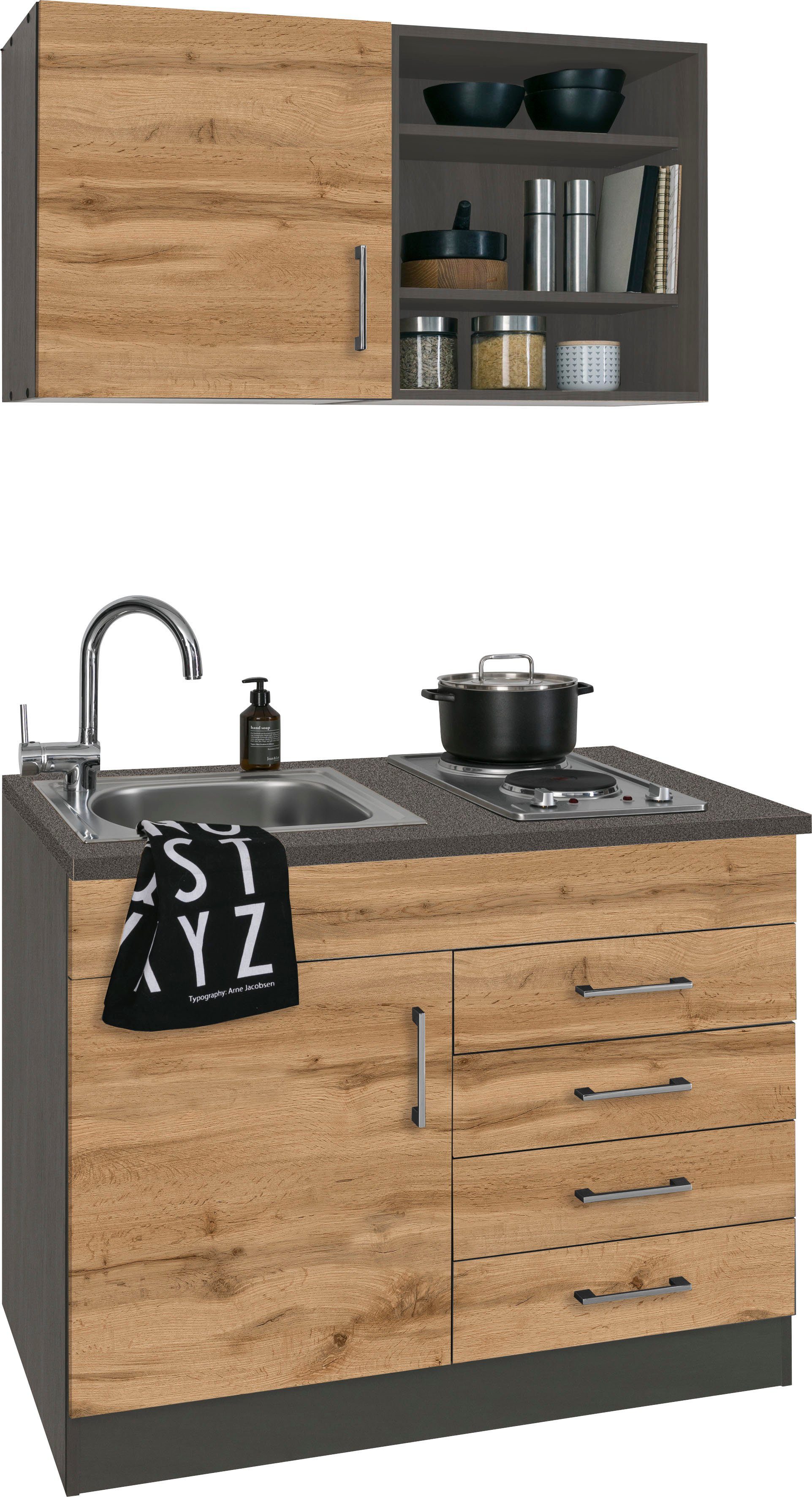 KOCHSTATION Pantryküche KS-Mali, Breite 100 cm, wahlweise mit E-Geräten günstig online kaufen