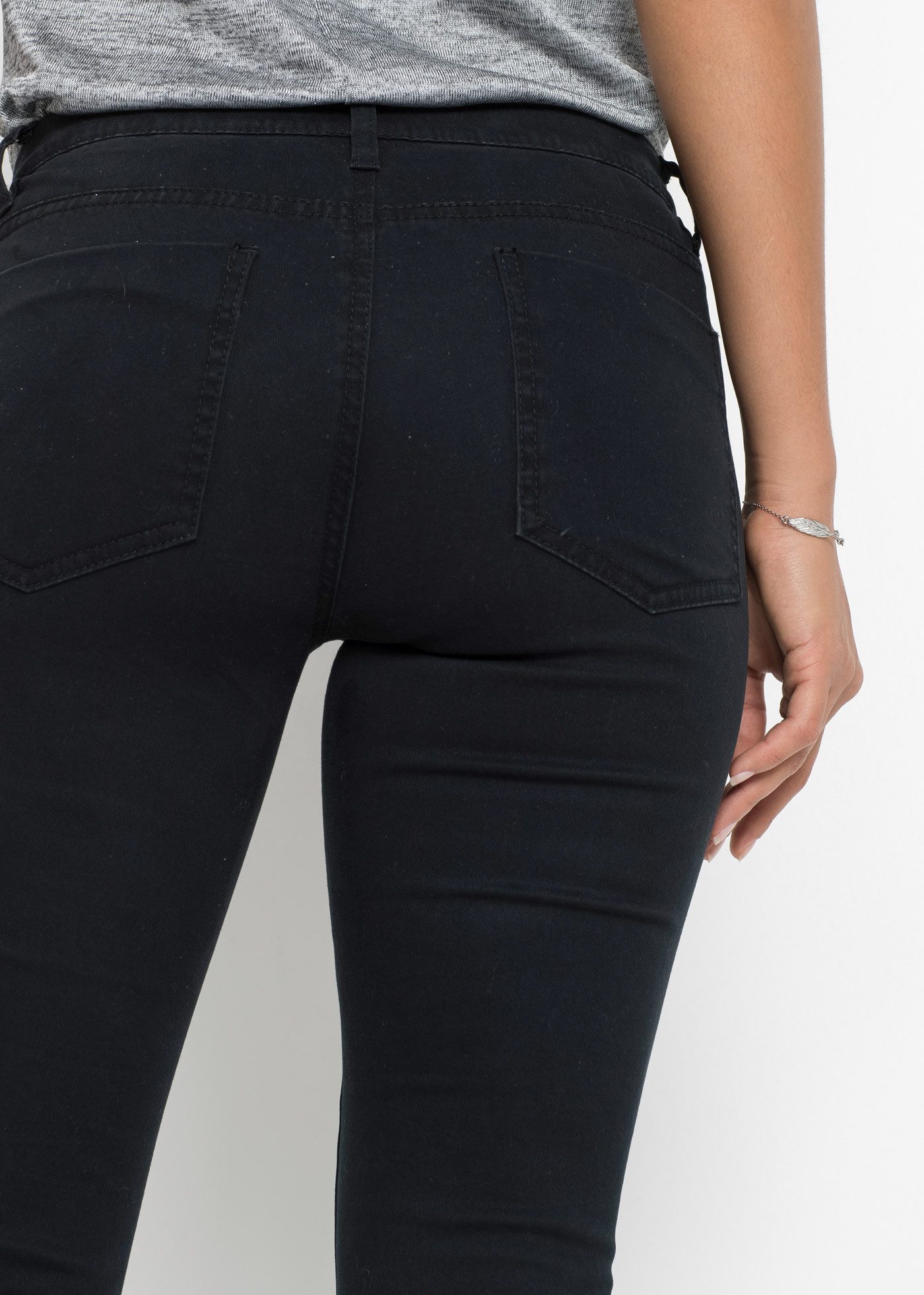 bonprix Skinny-fit-Jeans Skinny-fit, Mid Waist, cropped Schnitt, Kurzgröße