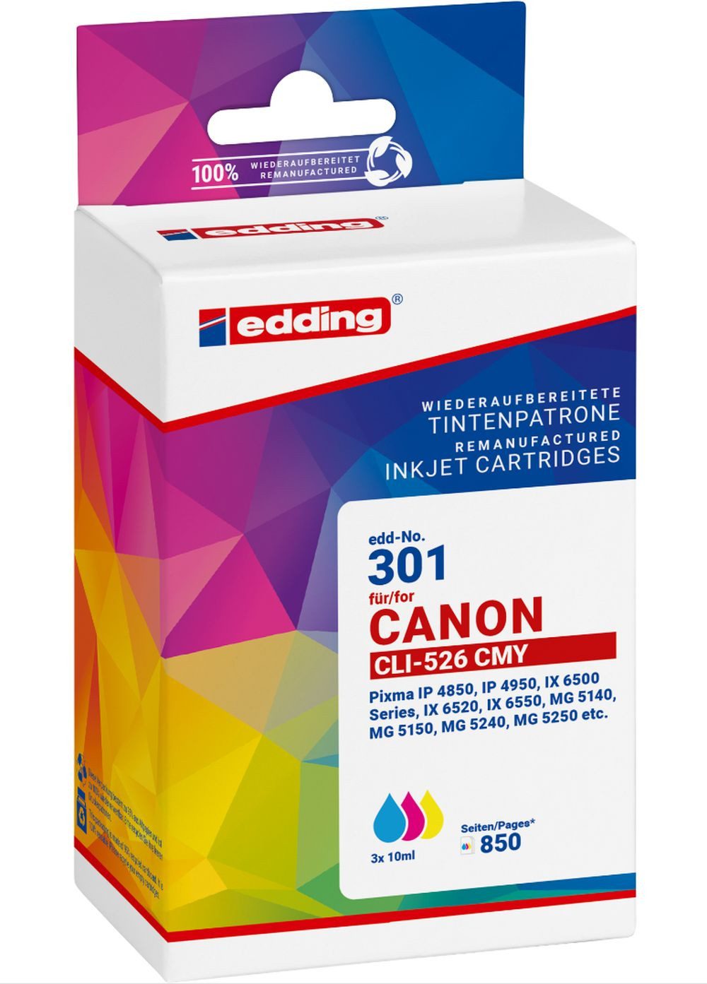 edding Tintenpatrone ersetzt Canon CLI-526 colour Multipack 3 Nachfülltinte (x)